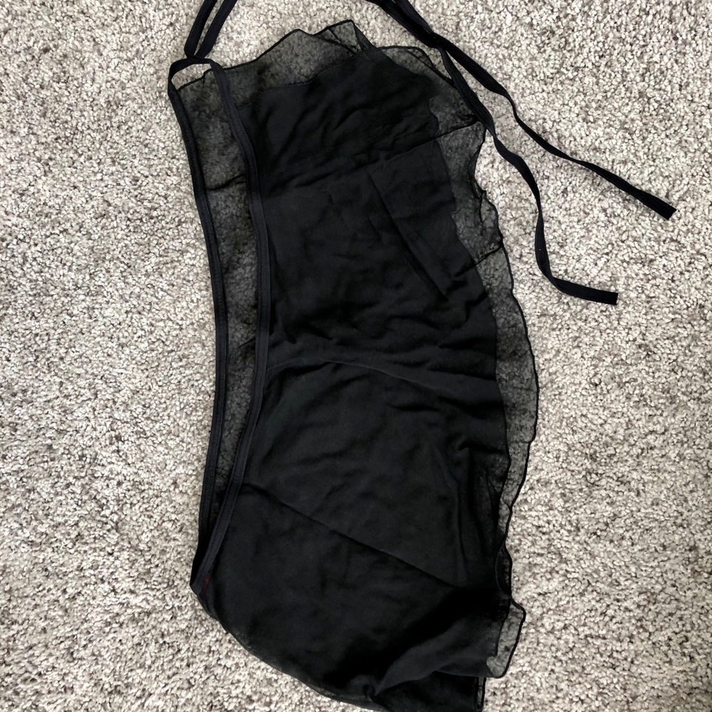 Elegant black Yumiko short georgette wrap skirt